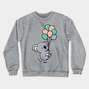 Cute koala bear with balloons, birthday greeting card design, koala lovers Crewneck Sweatshirt